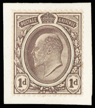 Great Britain 1902 1d "Transvaal" essay. Very fine type 2 example printed in purple and mounted on a piece of smal…