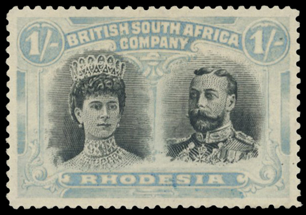 1s black and pale blue RSC I, position 24 mint