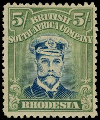 1918-21 5/- Head Die IIIB, perf 14, toned...