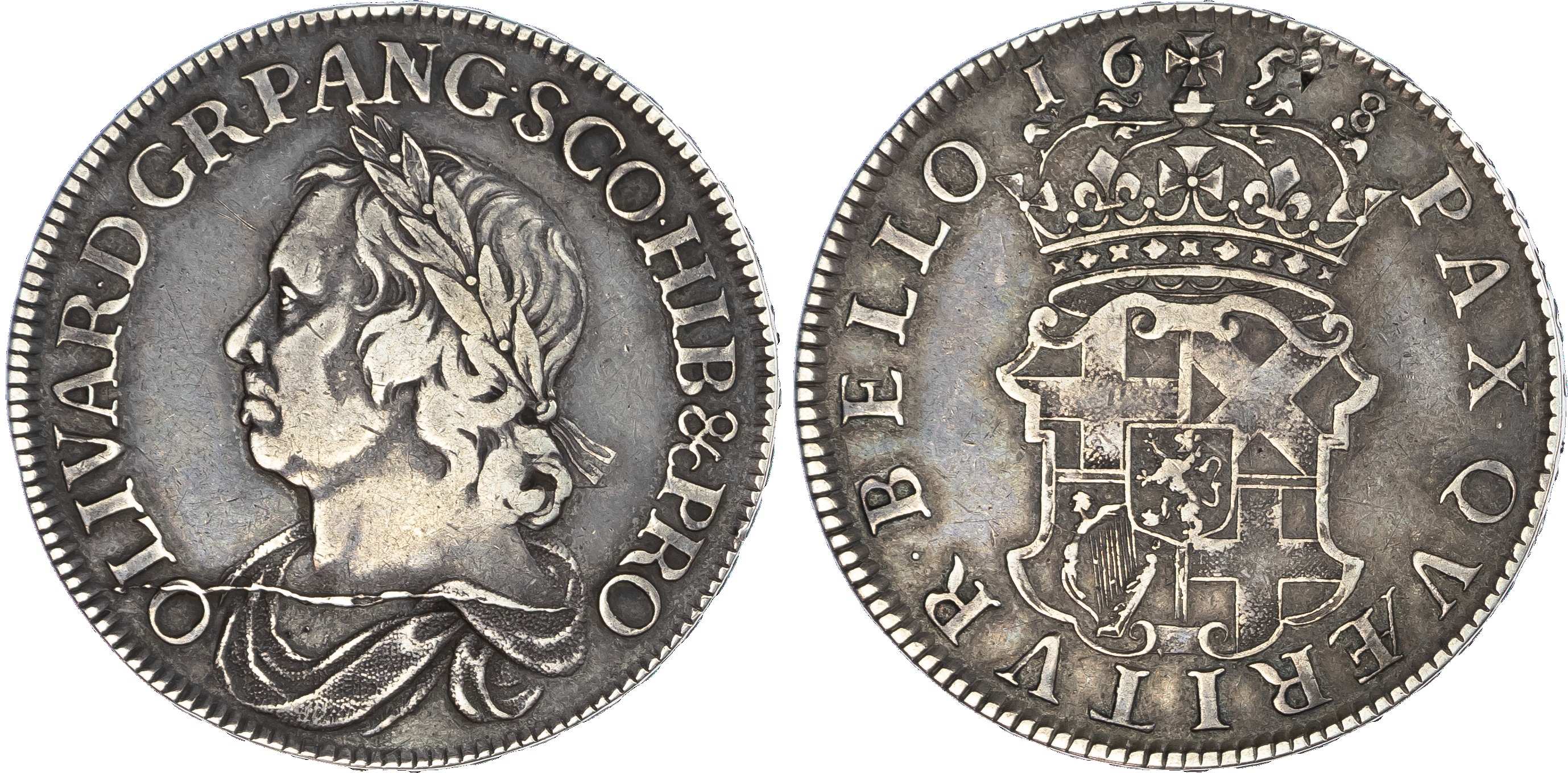 Oliver Cromwell (1656‑58), Crown, 1658/7 by Thomas Simon