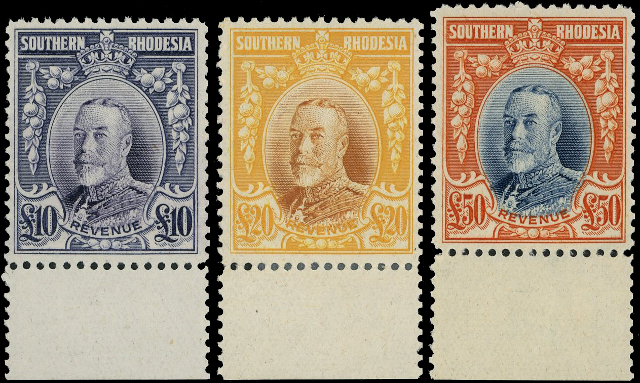 Southern Rhodesia 1931 revenues Unused Archival record 