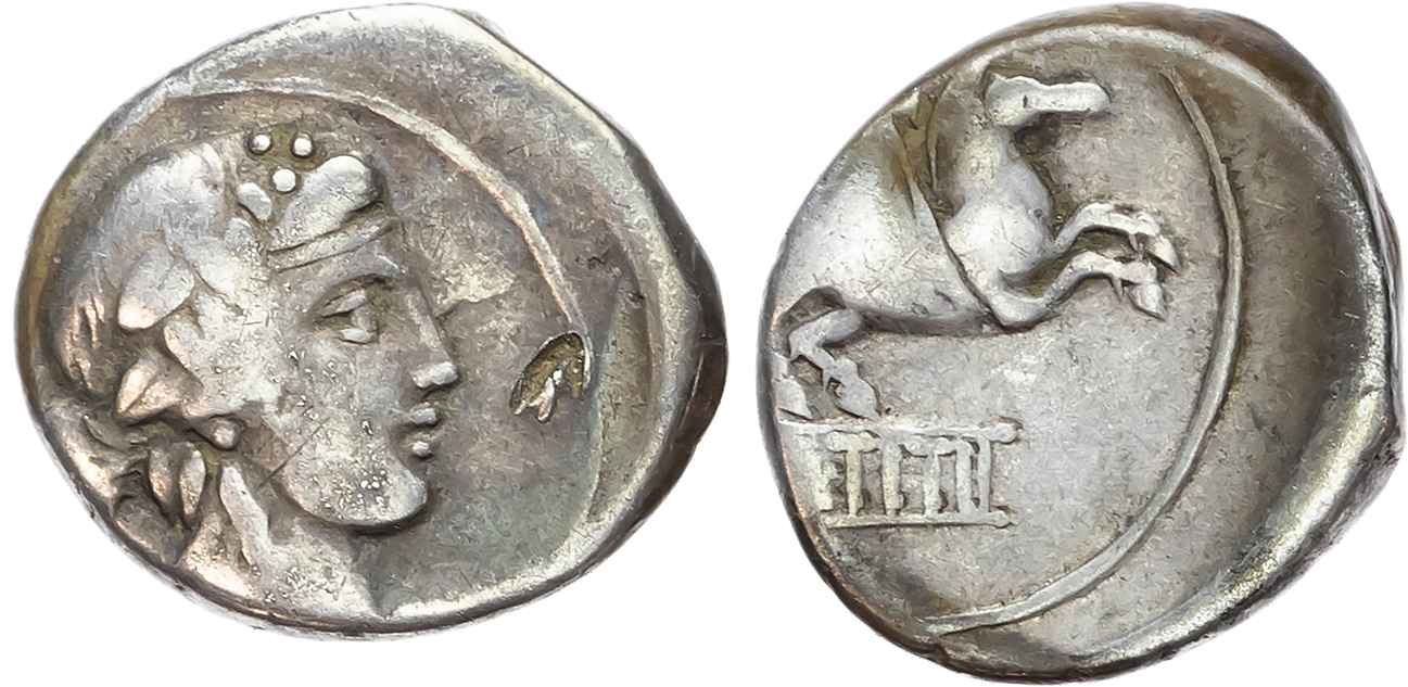 Q. Titius (90 BC) AR Denarius, Rome, 3.84g. 