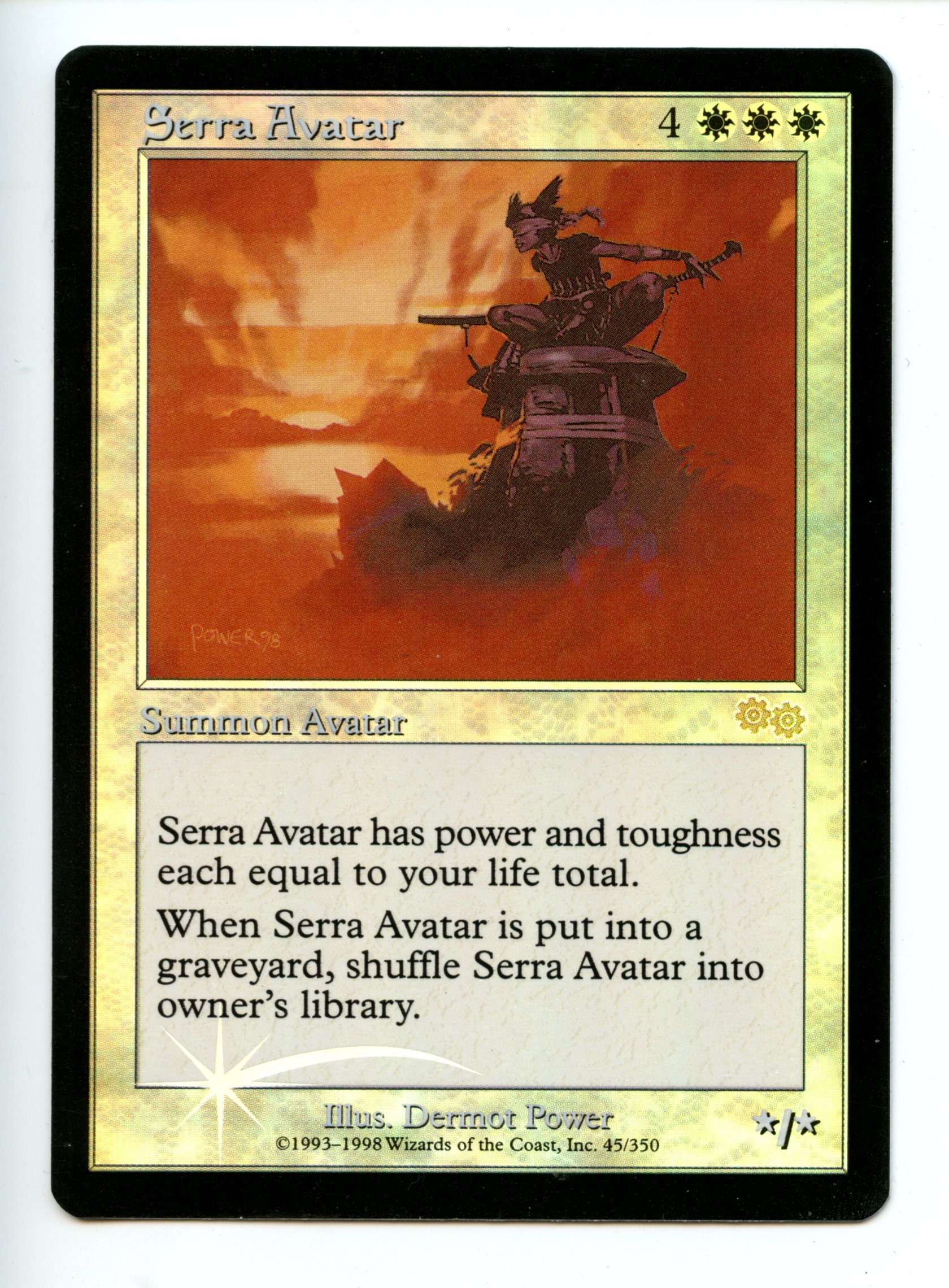 Magic The Gathering  - Serra Avatar FOIL  - Junior Super Series Promo - Lightly Played 