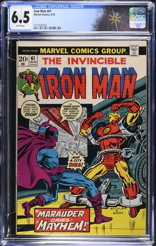 Iron Man #61 CGC 6.5 "Death Knells over Detroit!" (Marvel Comics, 1973) White pages