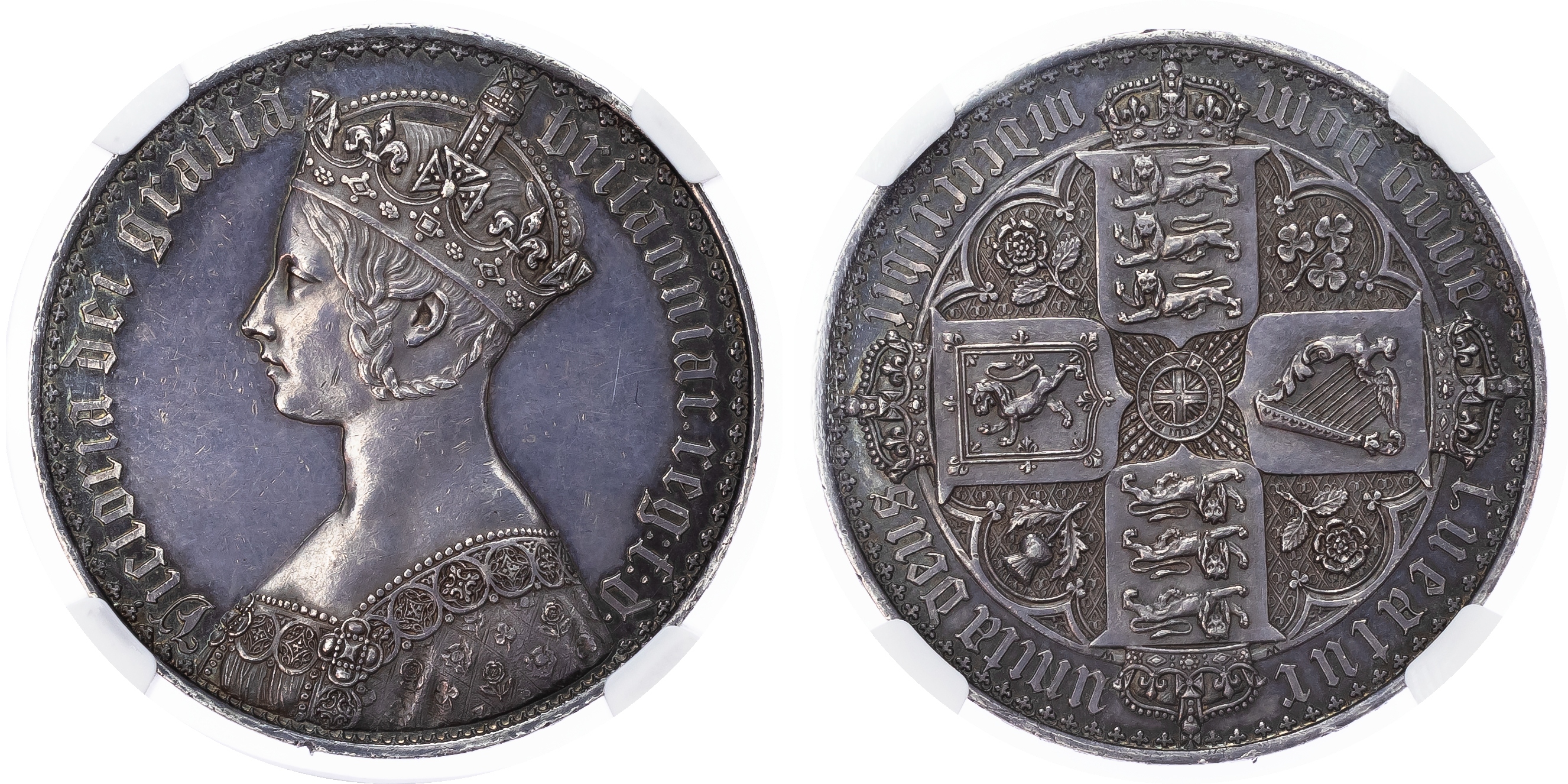 Victoria (1837-1901) Proof Crown, 1847, Gothic Type, Undecimo