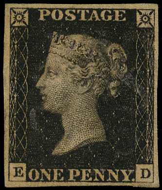 1840 1d black Plate 3 (ED), four good...
