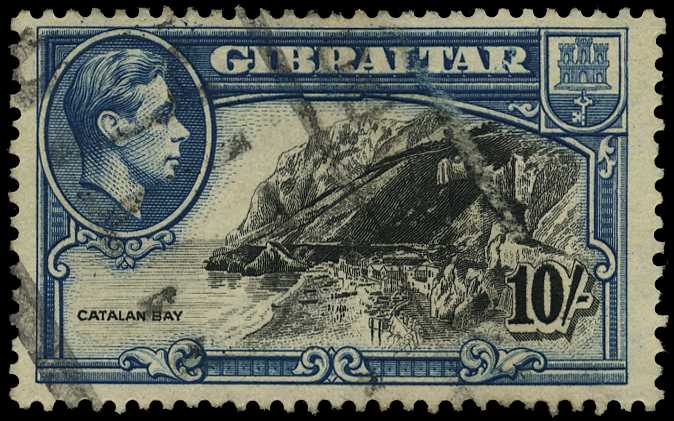 1951 printing of the 10/- with R9/4 broken...