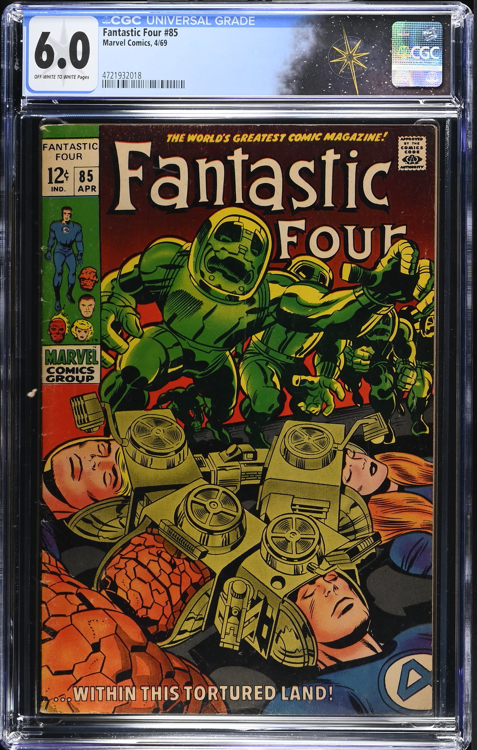 Fantastic Four #85 CGC 6.0 "Within this Tortured Land" (Marvel Comics, 1969) Off-White to White Pages
