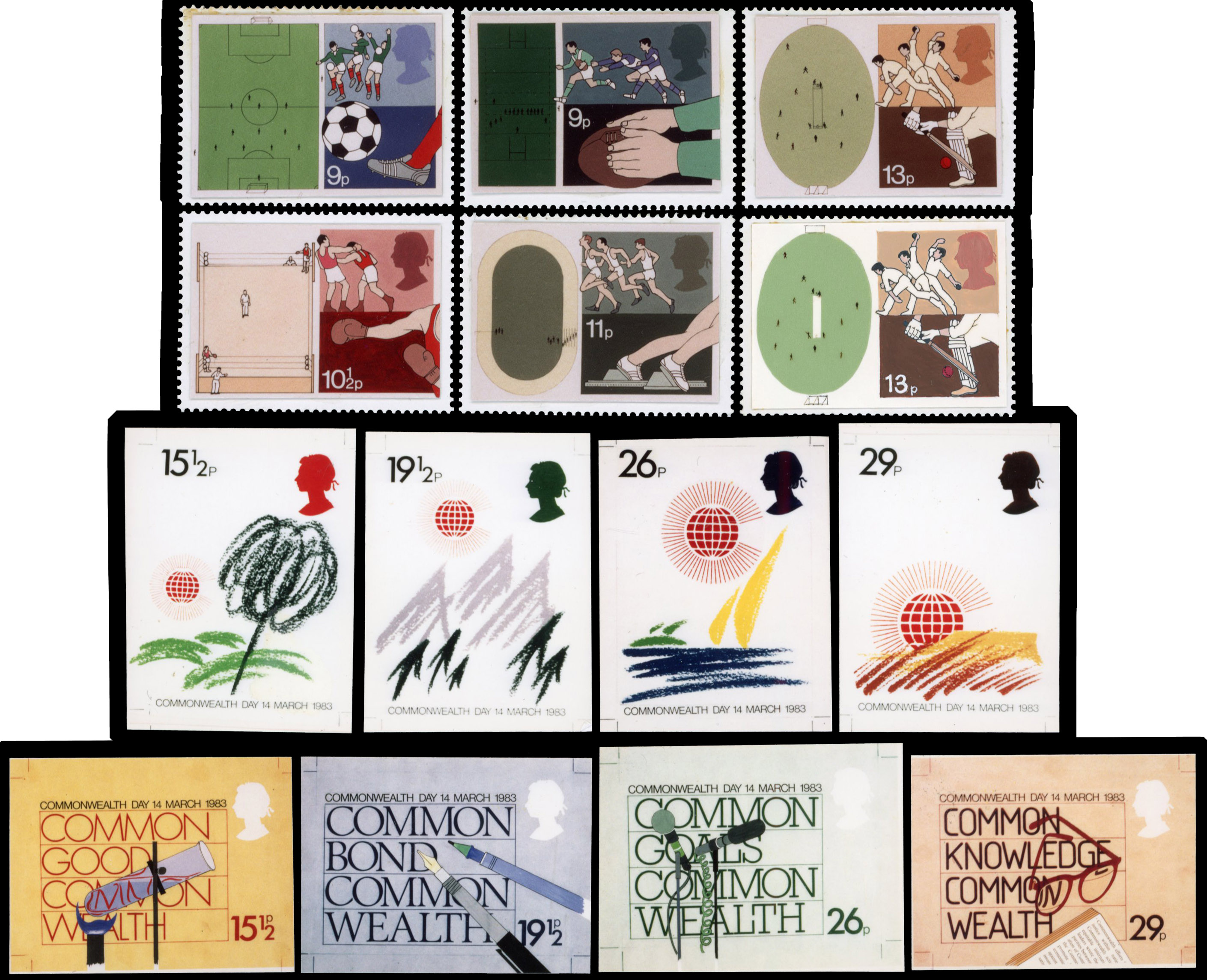 Great Britain 1980 Sports Centenaries and 1983 Commonwealth day photographic essays 