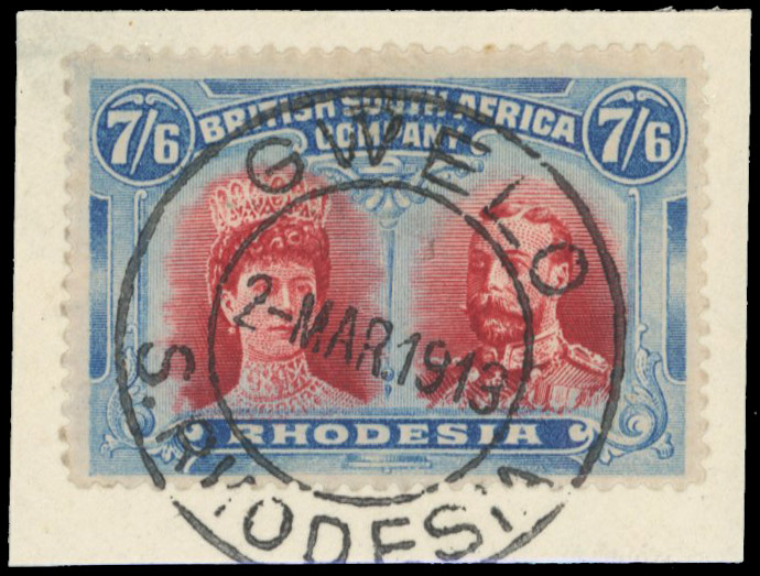 GWELO DC 2 MAR 1916 on 7/6d