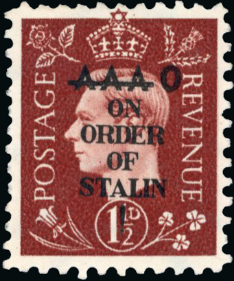 German Propaganda Forgeries; 1½d ON ORDER OF STALIN unused