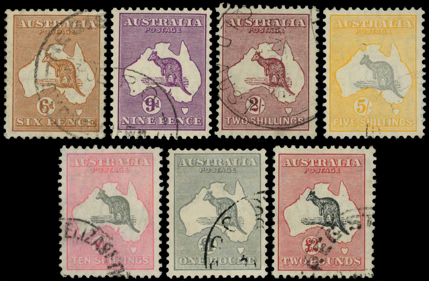 C of A Watermark: 1931-36 used set of seven to...