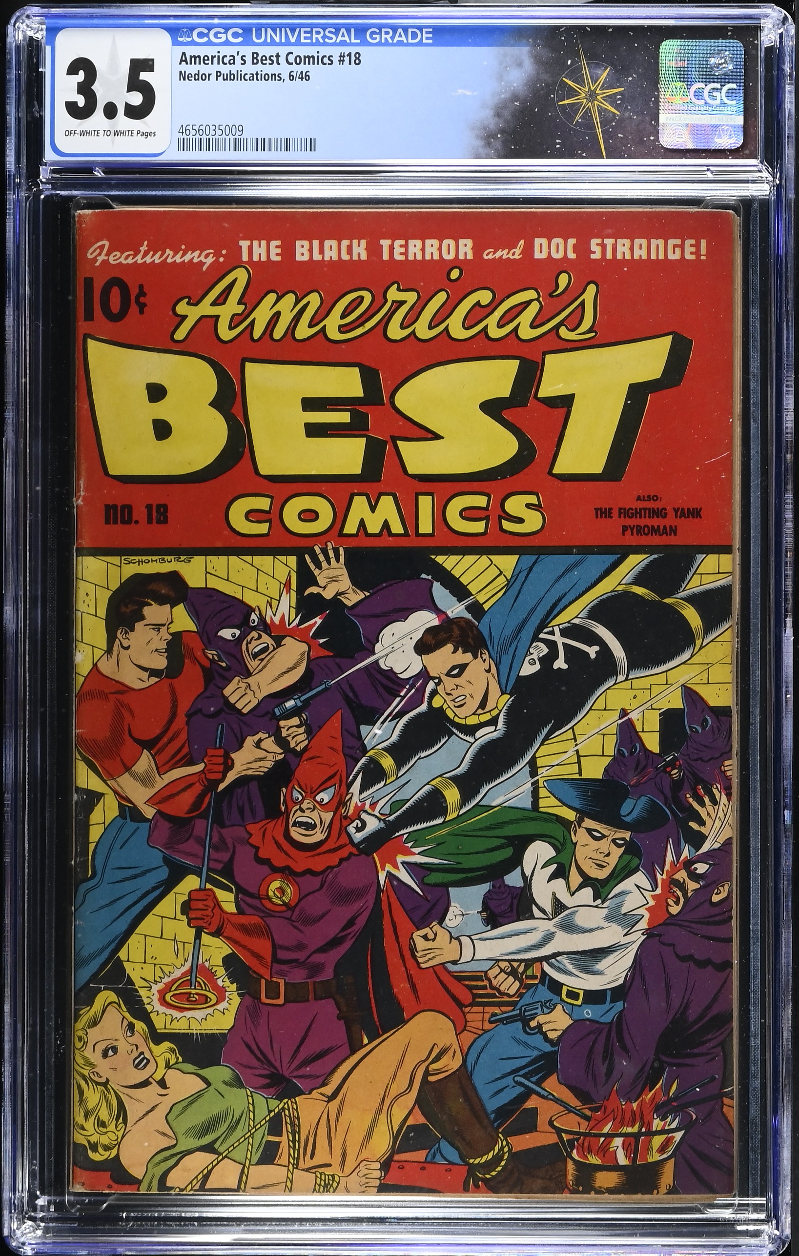†Americas Best Comics #18 (Nedor Publications, 1946) CGC 3.5 - Bondage torture cover