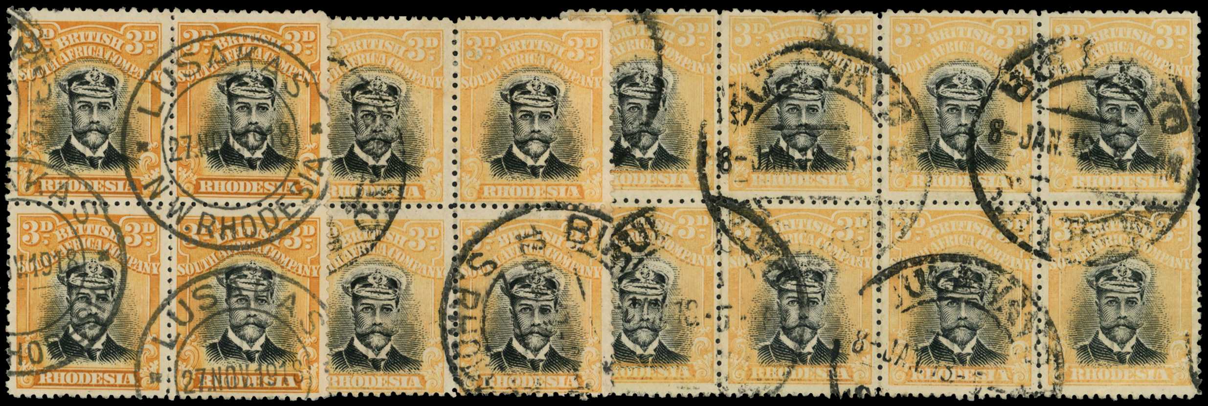 1913-17 3d Head Die II, perf 14. Three...