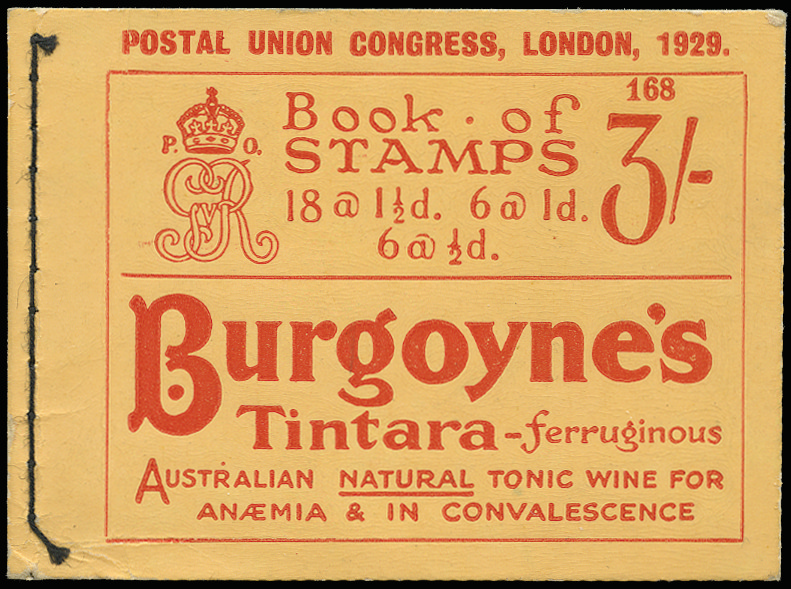 BB25 1929 3s Postal Union Congress Booklet (Edition 168).