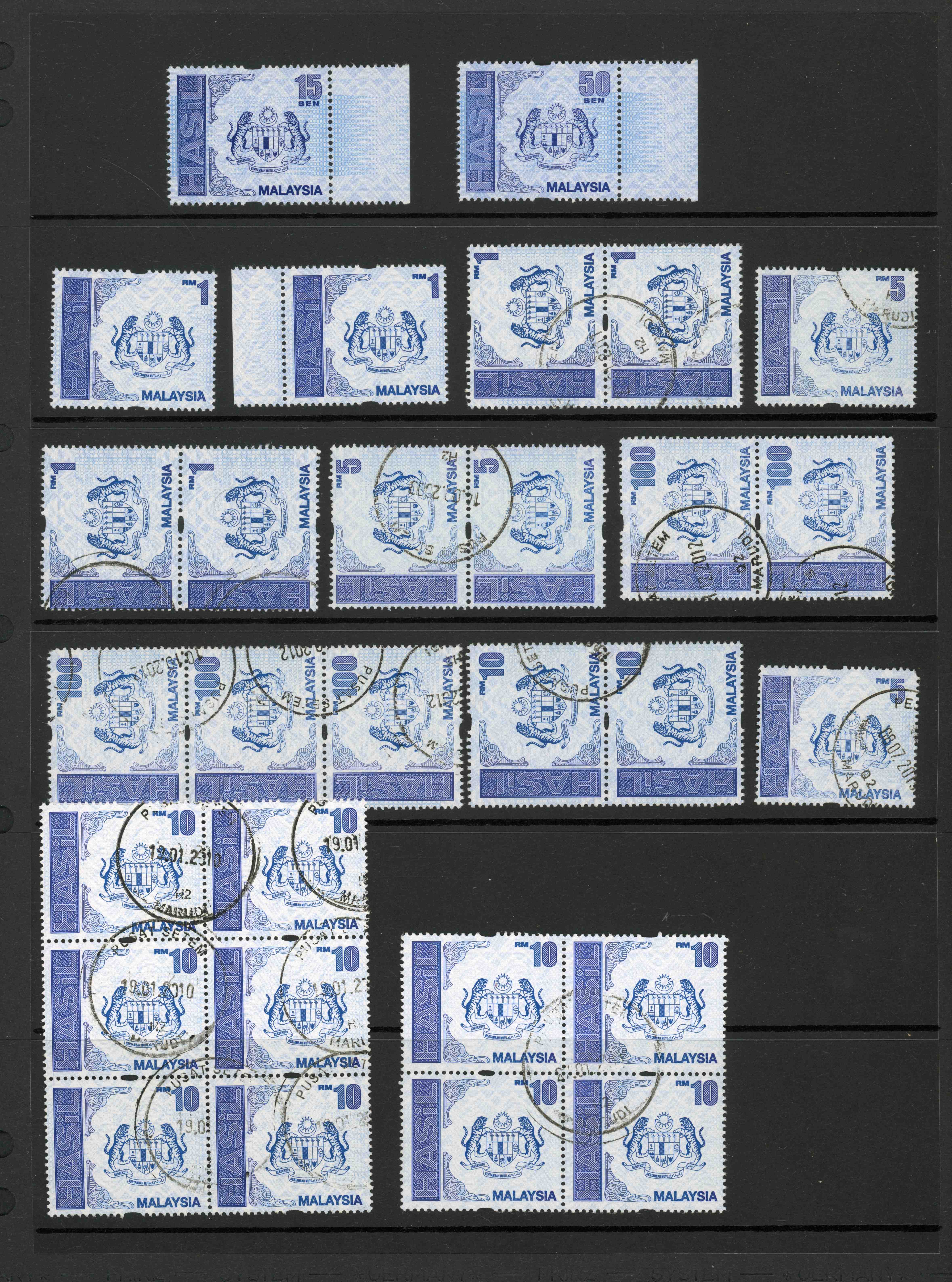Malaysia Revenues 2009-11 mint and used collection