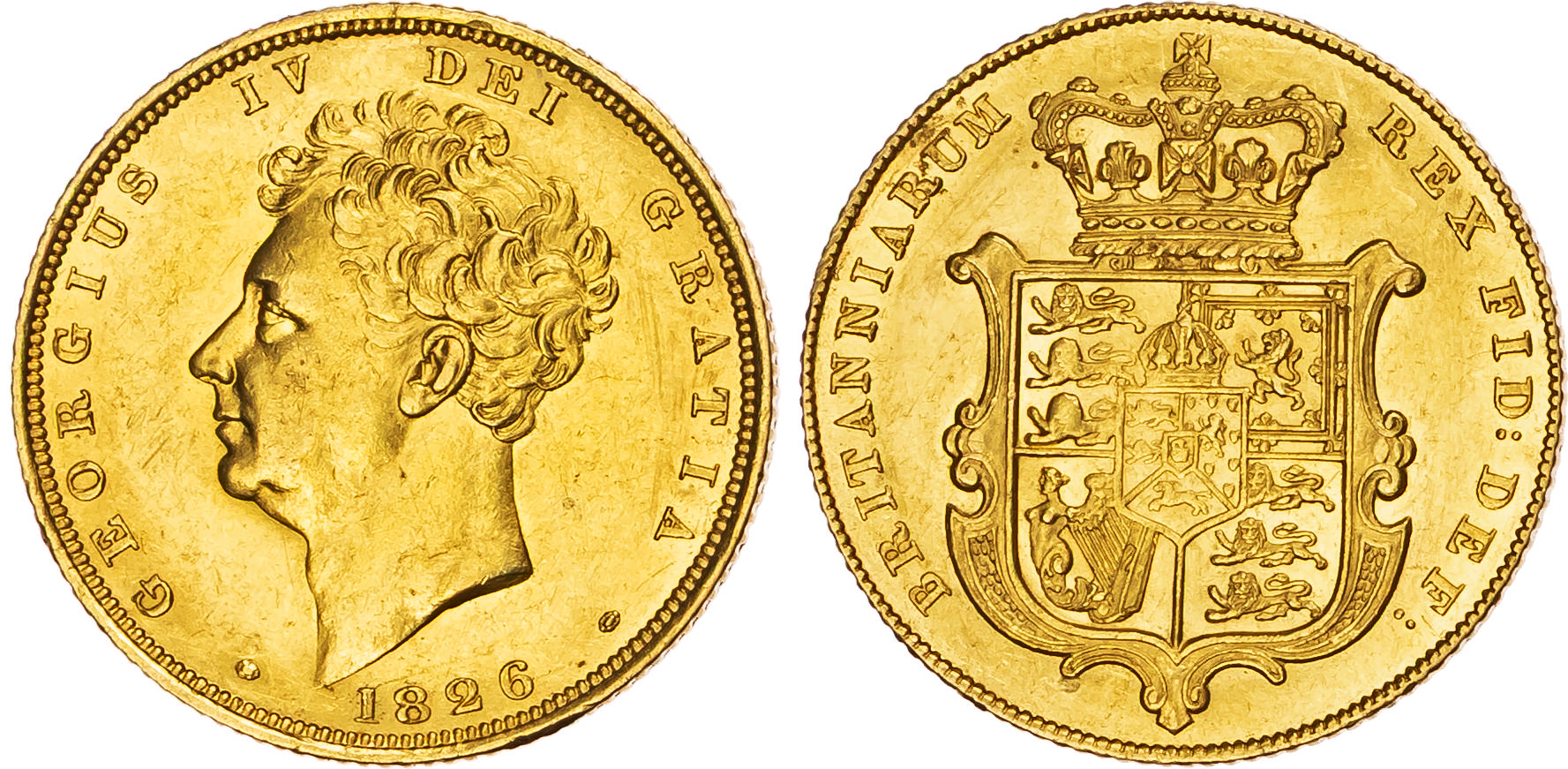 George IV (1820-1830), AV Sovereign, 1826. 