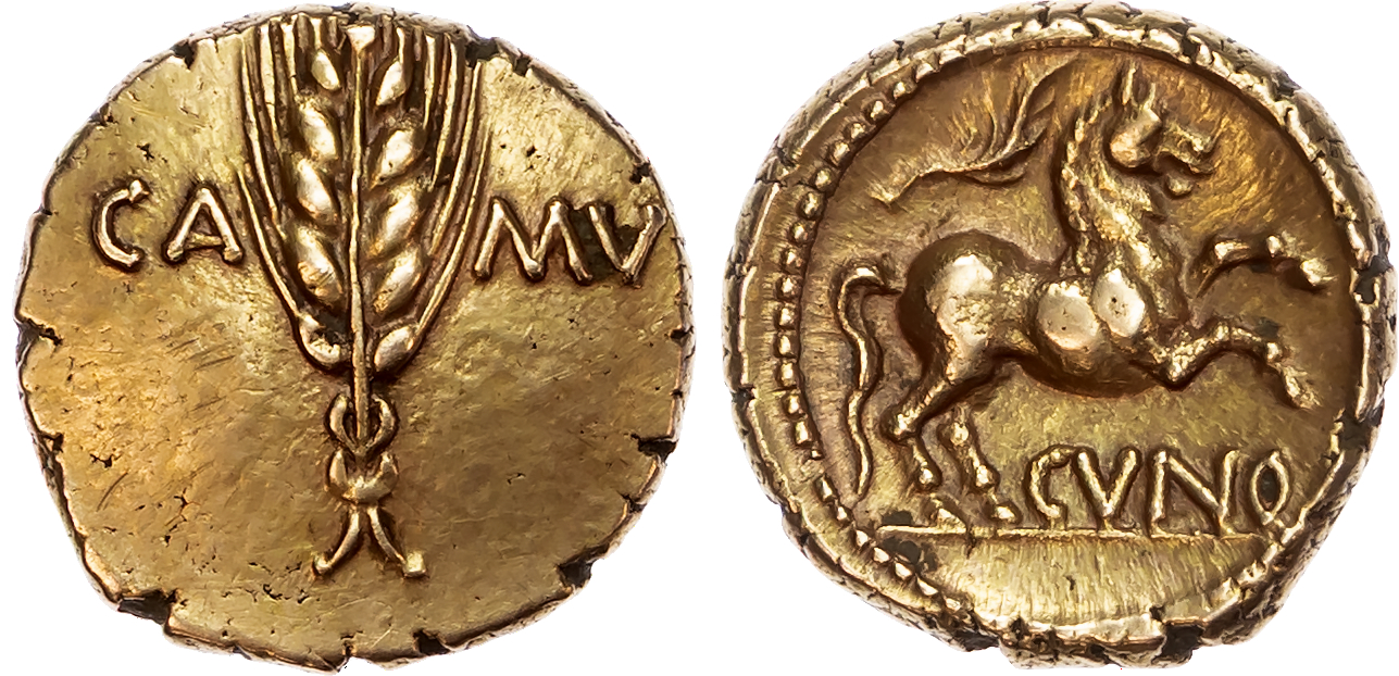 Trinovantes and Catuvellauni, Cunobelin (c. AD 8-41) AV Stater, ‘Classic’ type, 5.50g.
