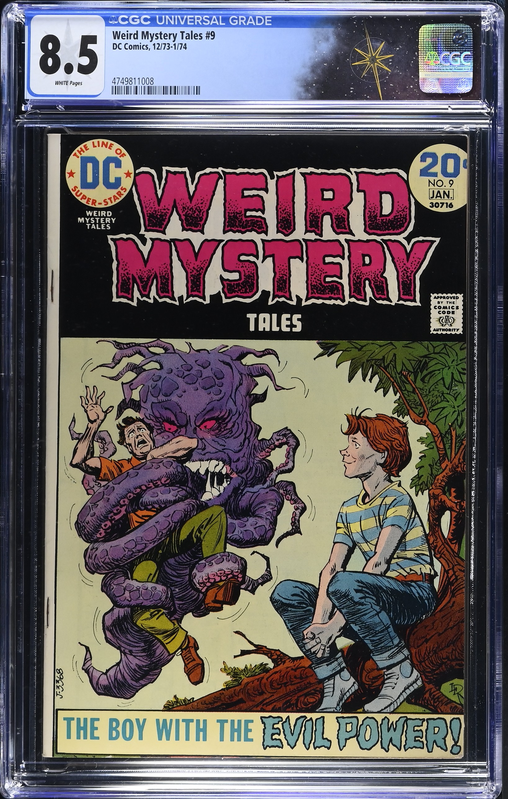 Weird Mystery Tales #9 CGC 8.5 Cover by Luis Dominguez (DC Comics, 1974) White Pages