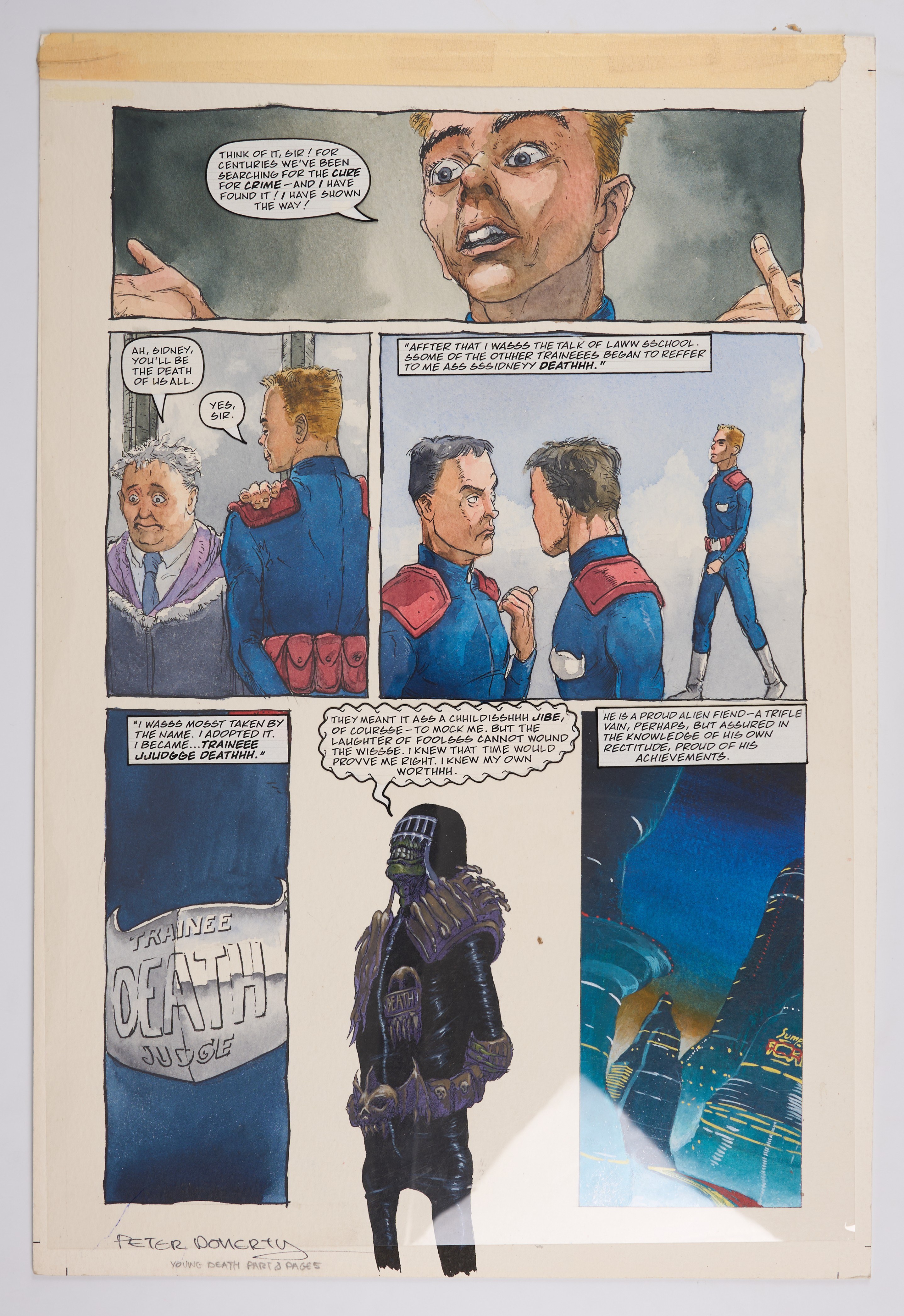 Peter Doherty Dean Ormston 2000 AD Judge Dredd Megazine Full Colour Story Art Signed (Fleetway, 1990-94) Total 3