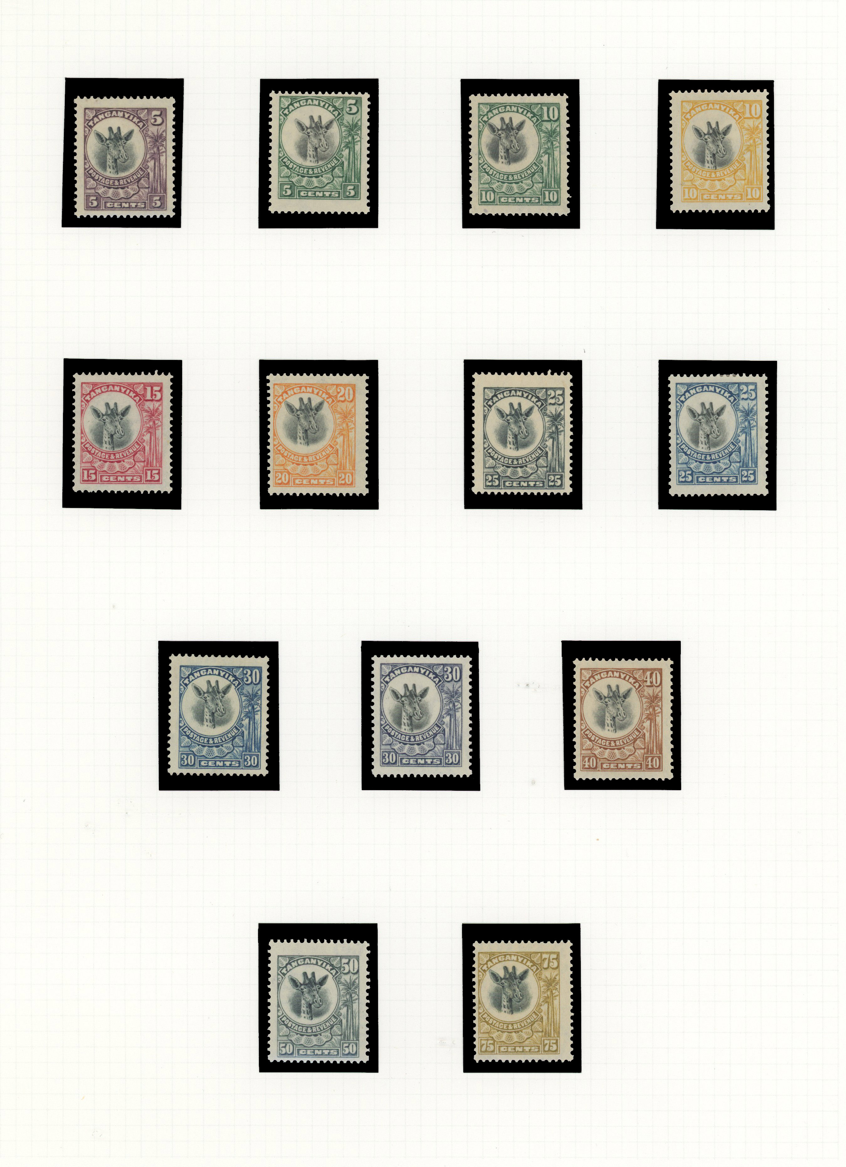 1922-31 mint selection arranged on album leaves