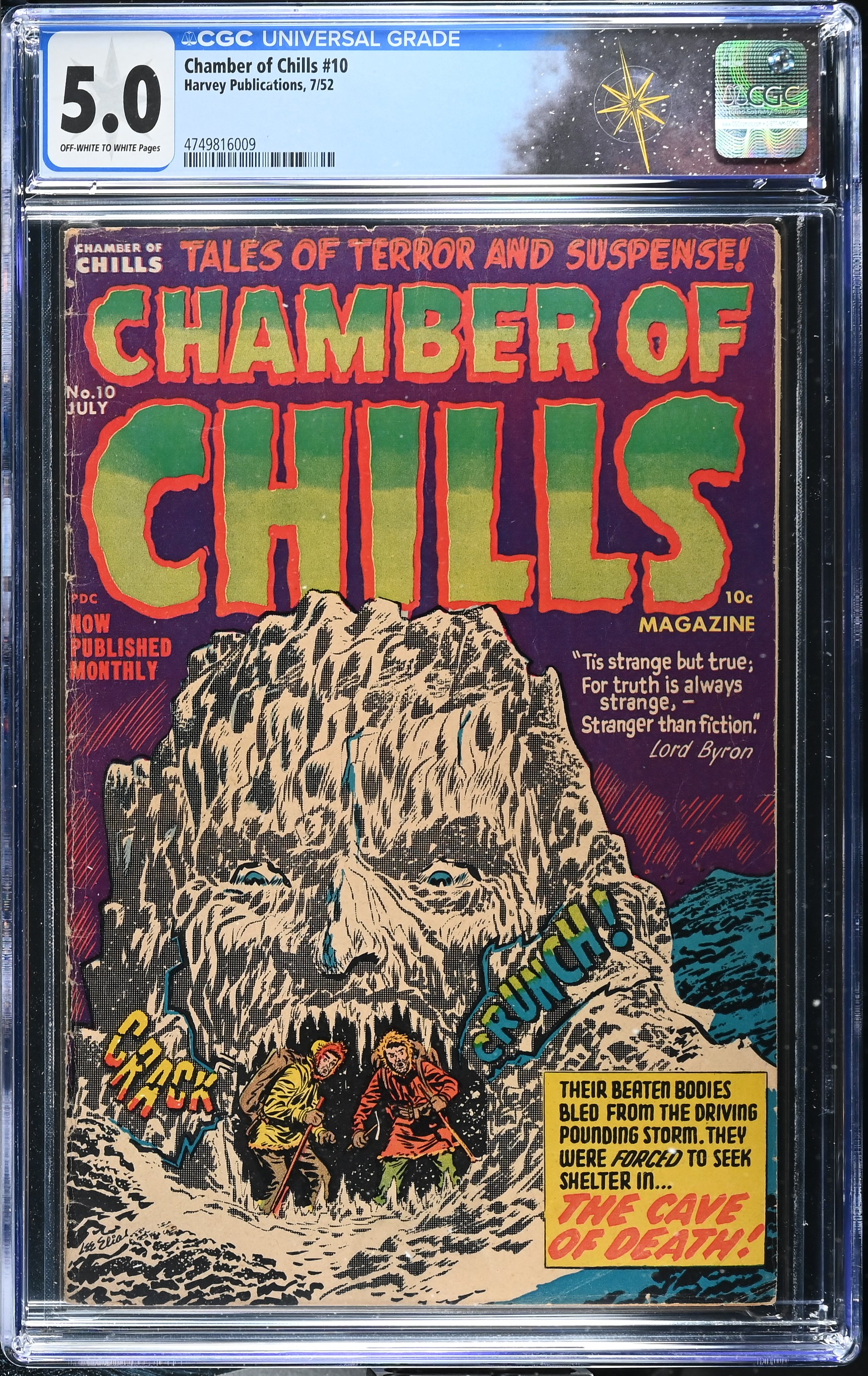Chamber of Chills #10 CGC 5.0 Cover by Lee Elias (Harvey Publications, 1952) Off-White to White Pages