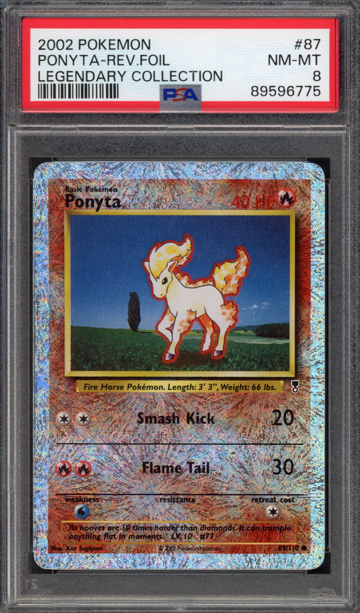 Pokémon TCG PSA 8 Ponyta 87 Reverse Foil, Legendary Collection 