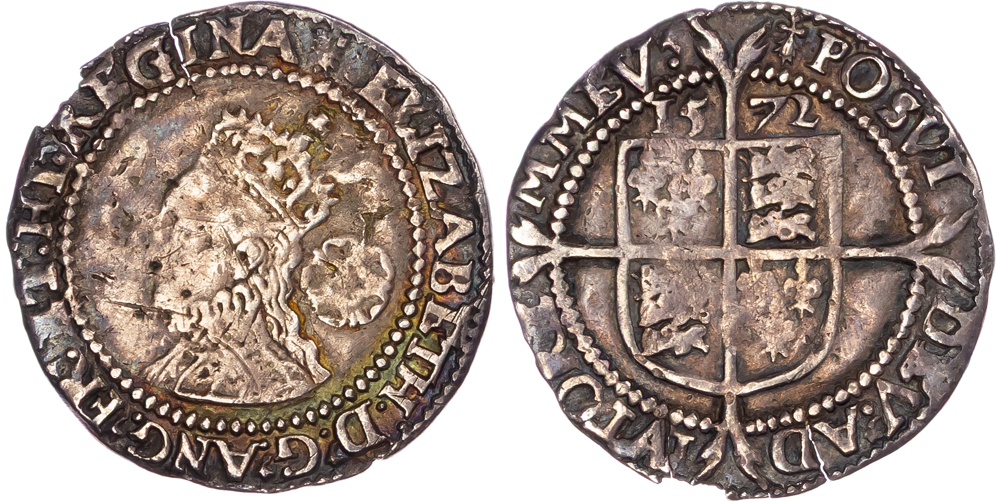 Elizabeth I (1558-1603), Sixpence 1571. Fourth issue. Tower mint; mm: ermine.