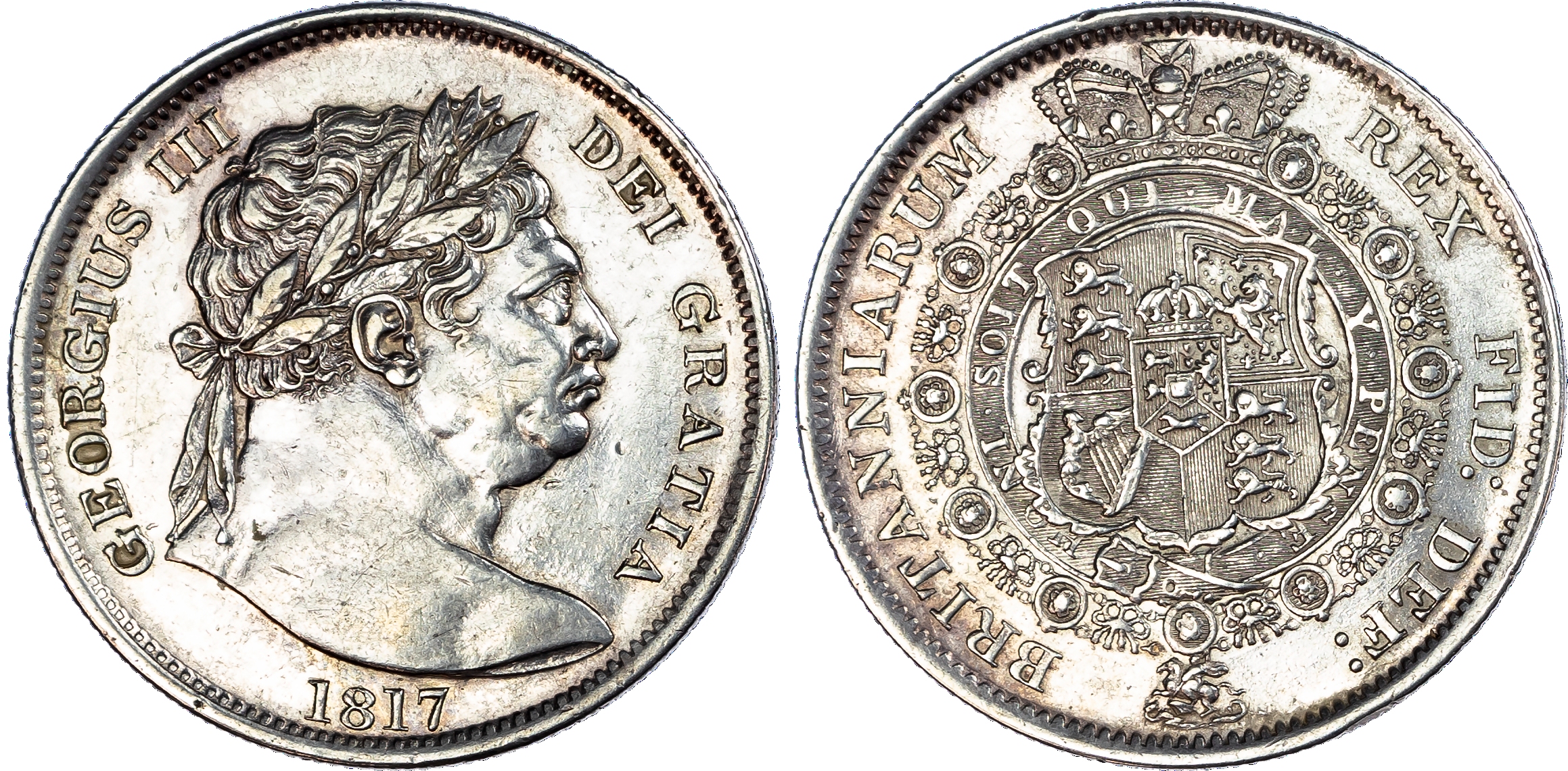 George III (1760-1820), 1817, large laureate 'Bullhead'.