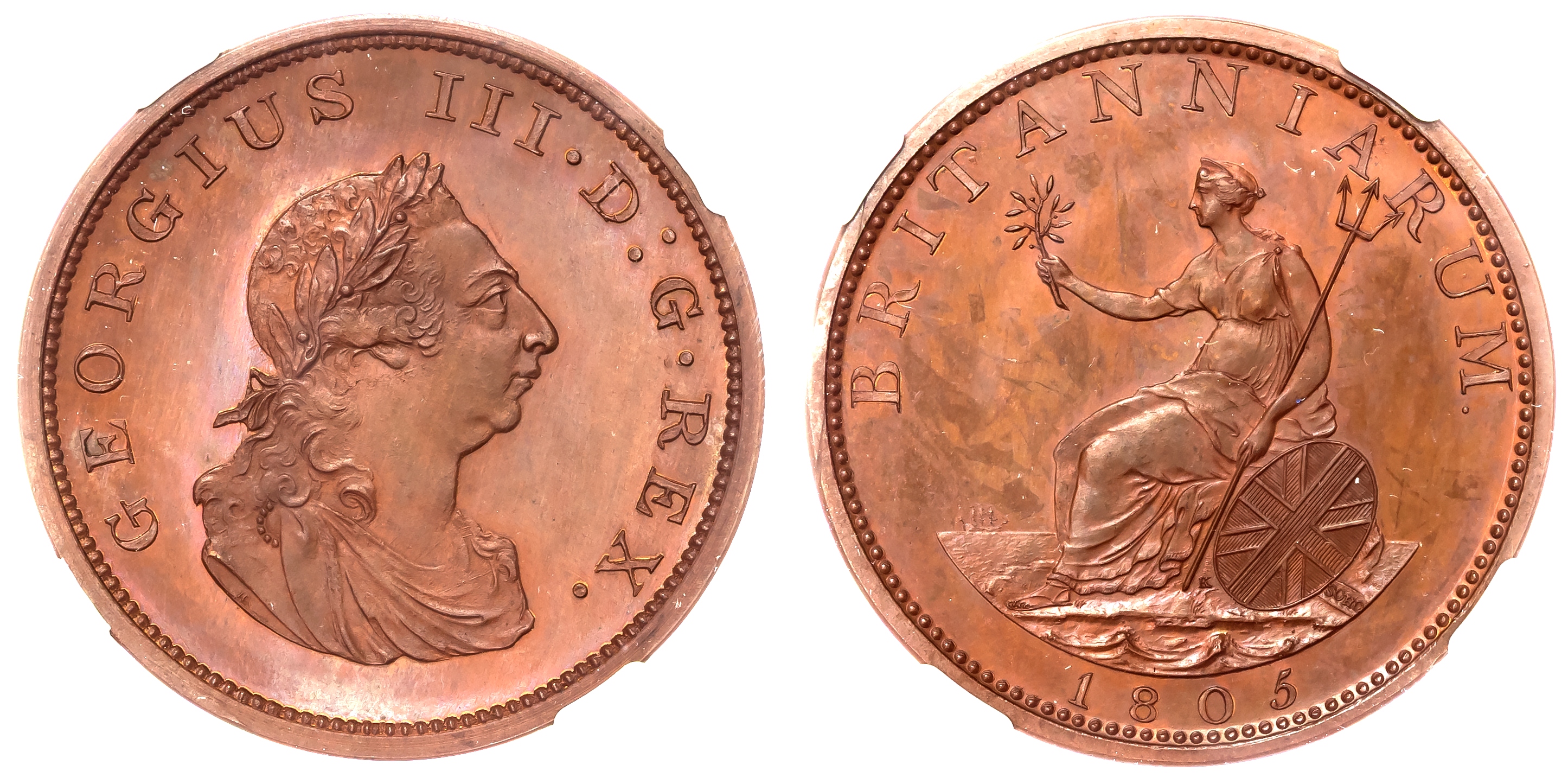 George III (1760-1820), Restrike Pattern Penny, 1805. 