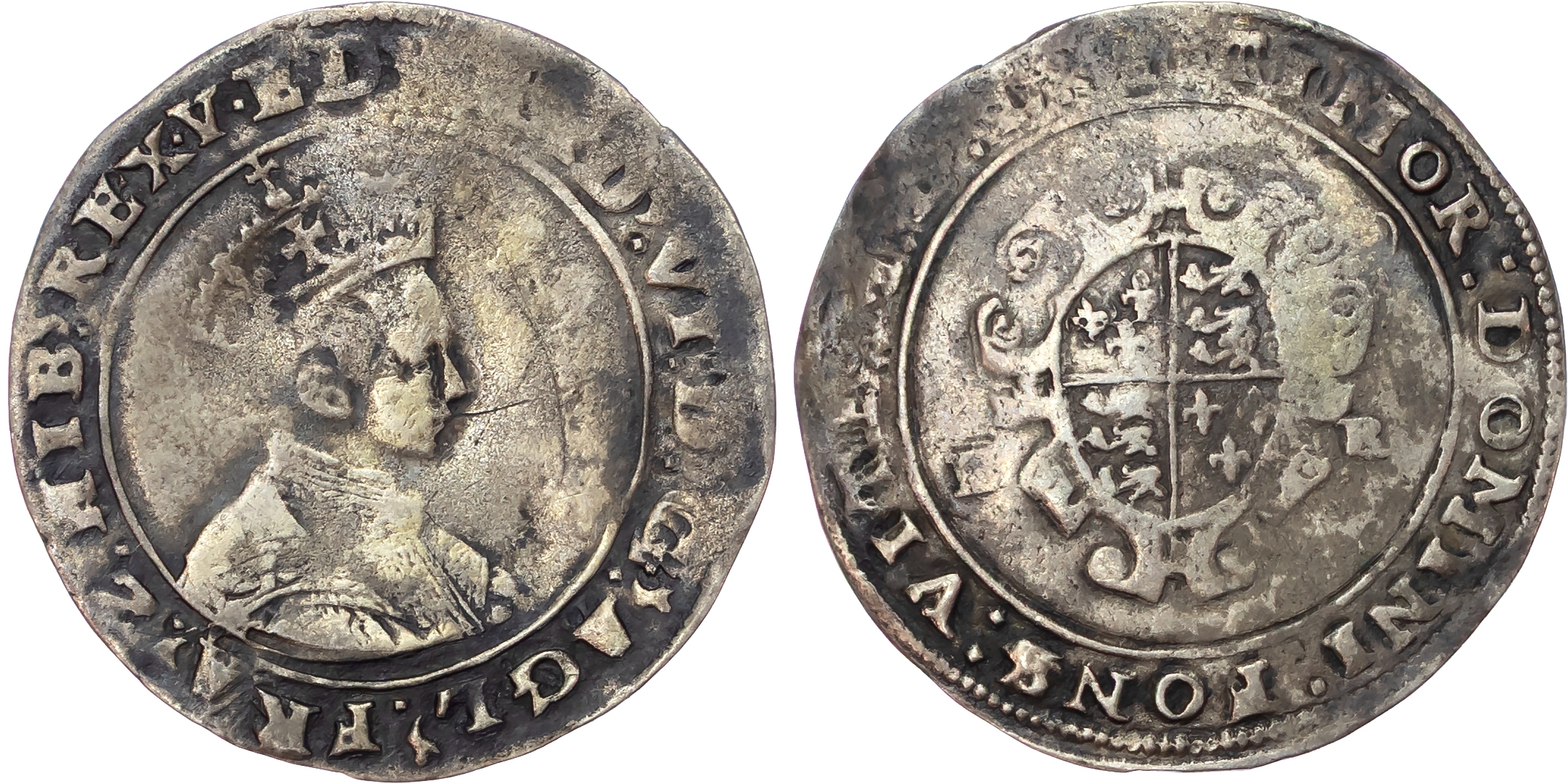 Edward VI (1547‑1553), Base AR Shilling, Second Period (1549‑1550), Second (debased) Issue, Southwark mint.