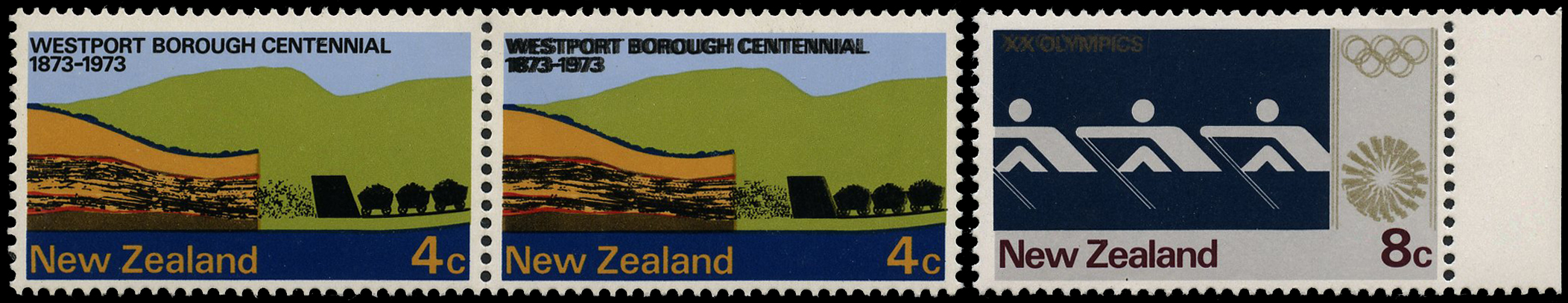 1973 4ct Westport Borough horizontal pair,...