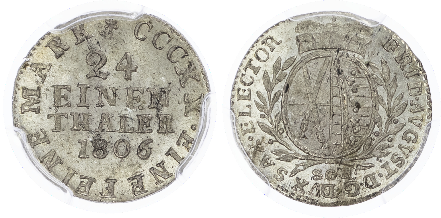 Germany, States. Saxony Bi 1/24 Thaler. 1806 SGH.