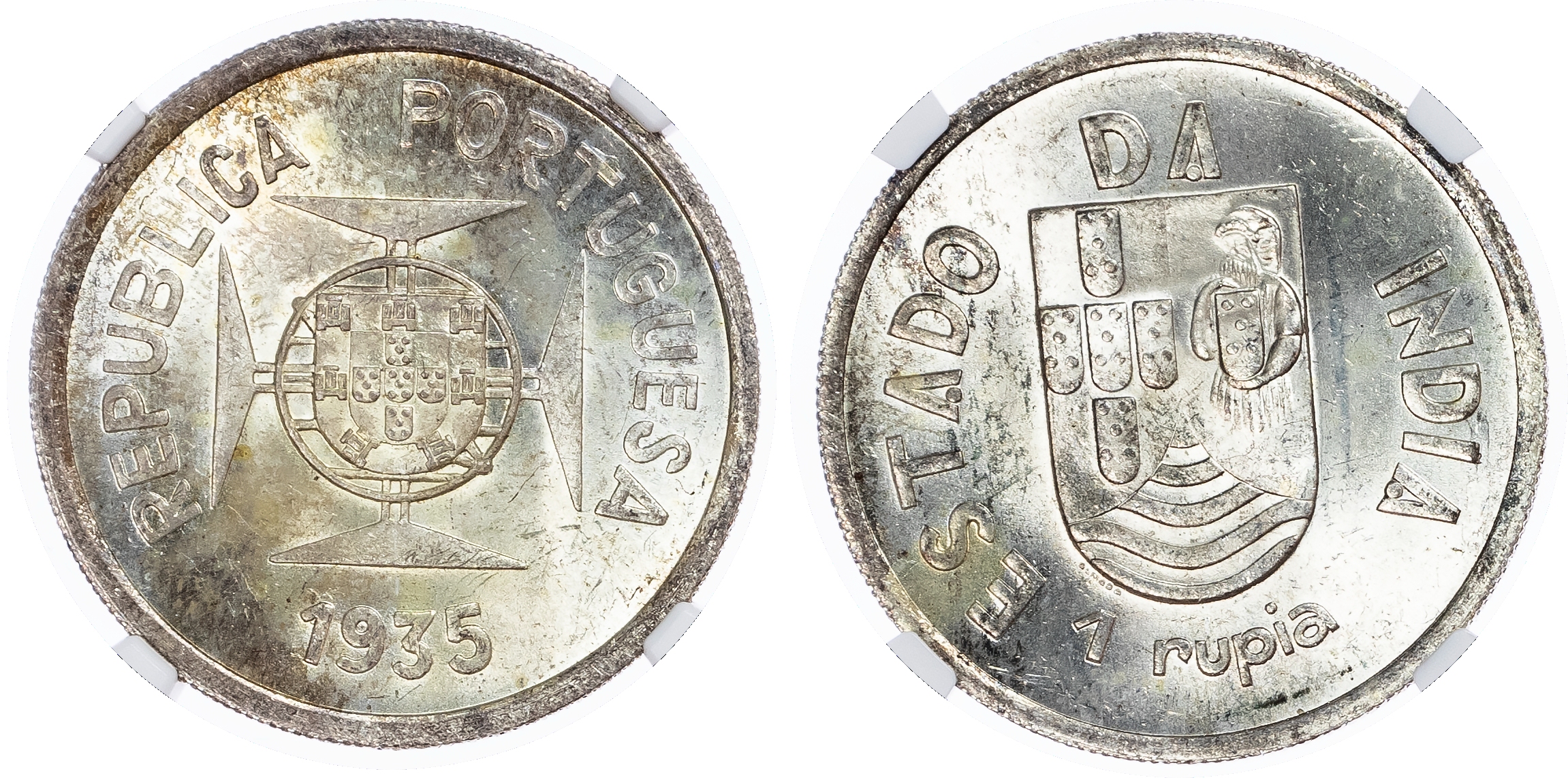 India. Portuguese Colonial AR Rupia. 1935.