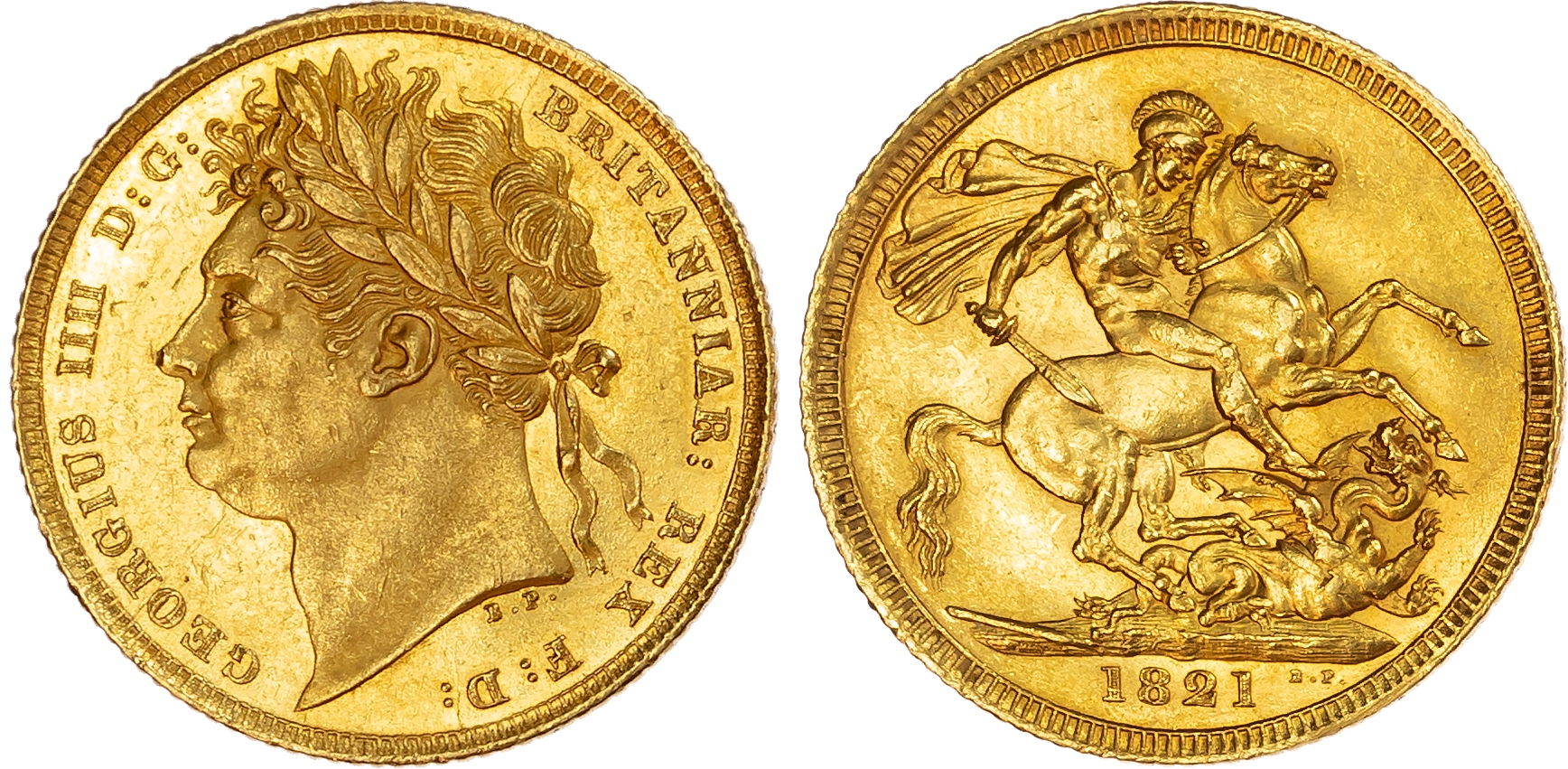 1821 George IV Sovereign MS62
