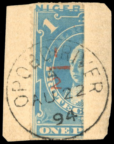 Niger Coast SG 57 used on piece