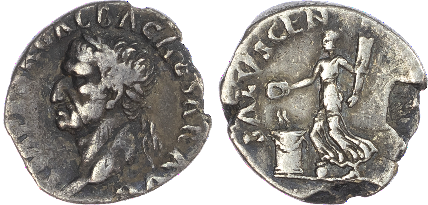 Galba (AD 68-69) AR Denarius, Rome, 2.82g. IMP SER GALBA CAESAR AVG, bare head of Galba facing left. Rev. SALVS GEN