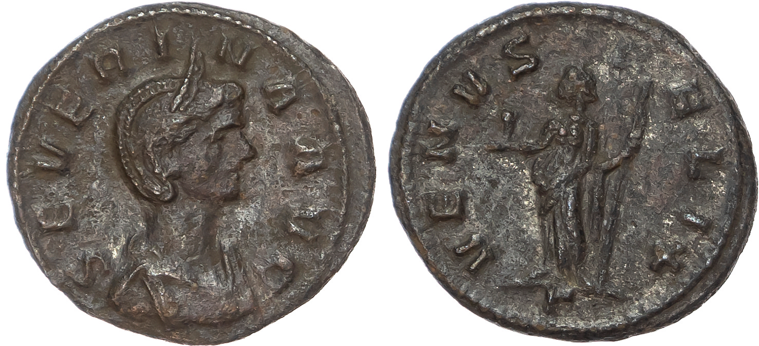Severina (Wife of Aurelian) AE Denarius, Rome, AD 275, 2.85g. 
