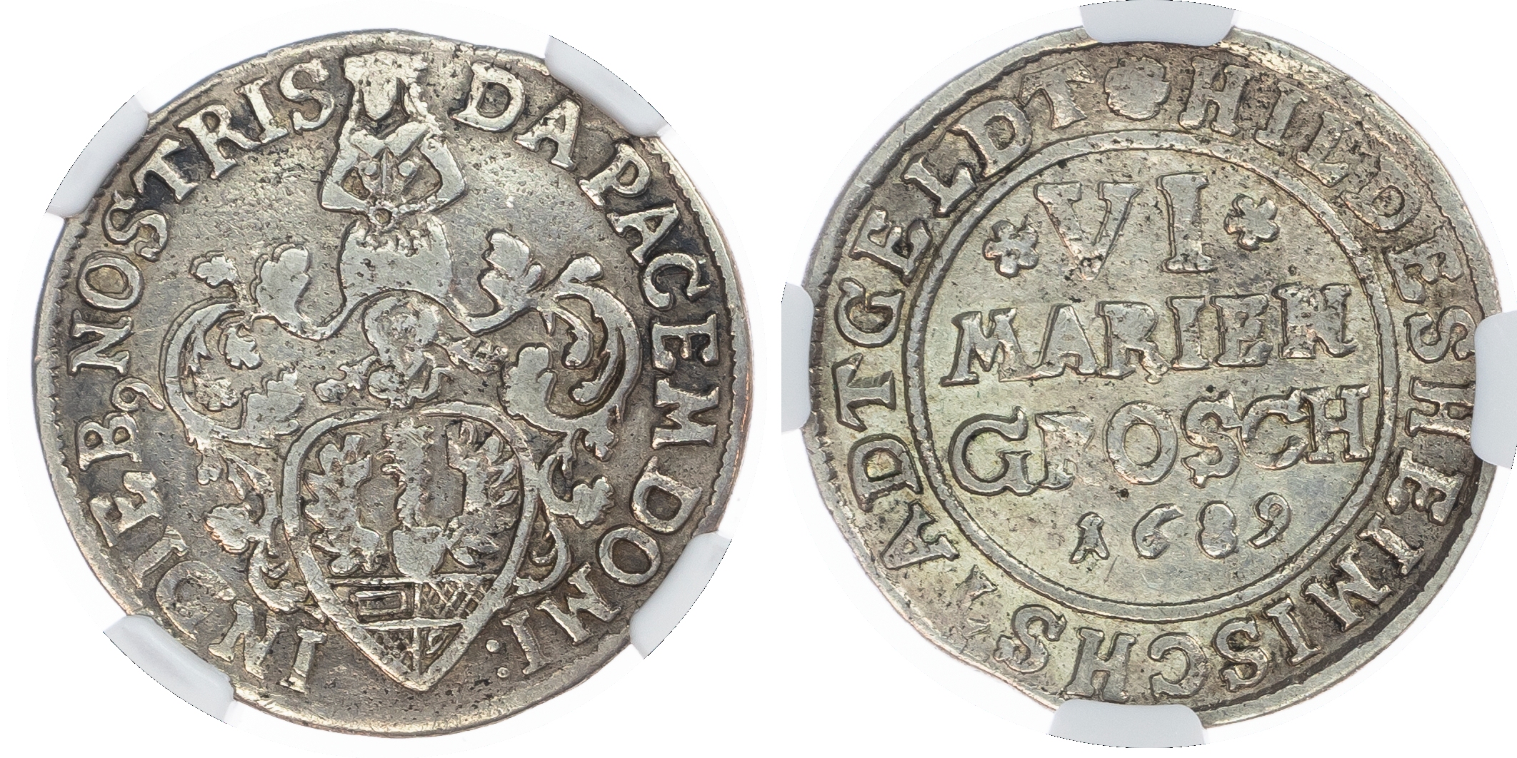 Germany, States. Hildesheim AR 6 Marien Groschen. 1689. 