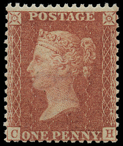 GB 1856 SG 37 1d red-brown Plate 30 mint