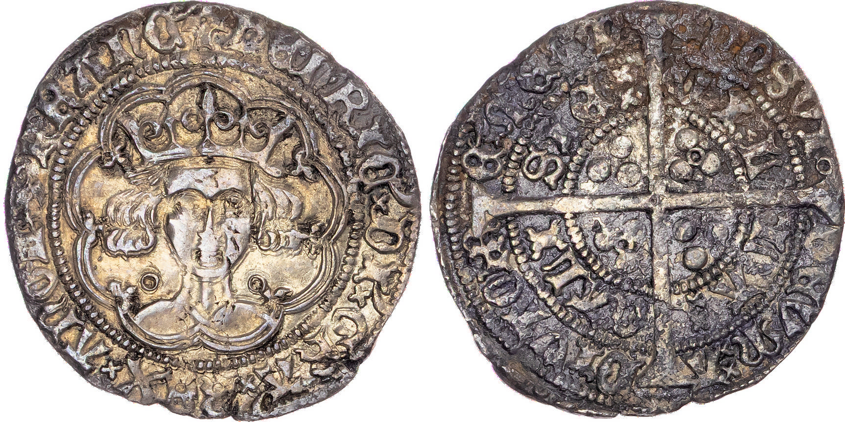 Henry VI (First Reign, 1422-1461), AR Groat, Annulet Issue (1422-30), Calais mint, mm. cross.