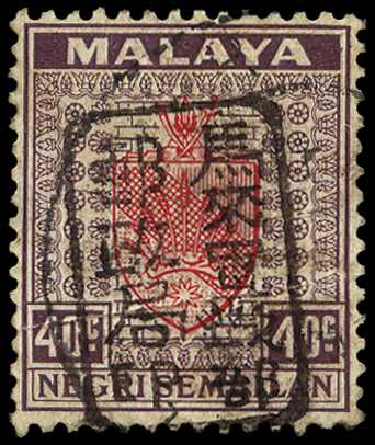 Negri Sembilan. 1942 40ct scarlet and...