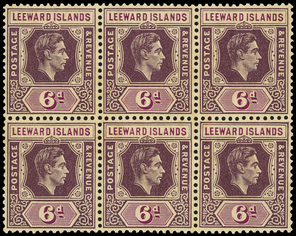 Leeward Islands SG 109 var block mint