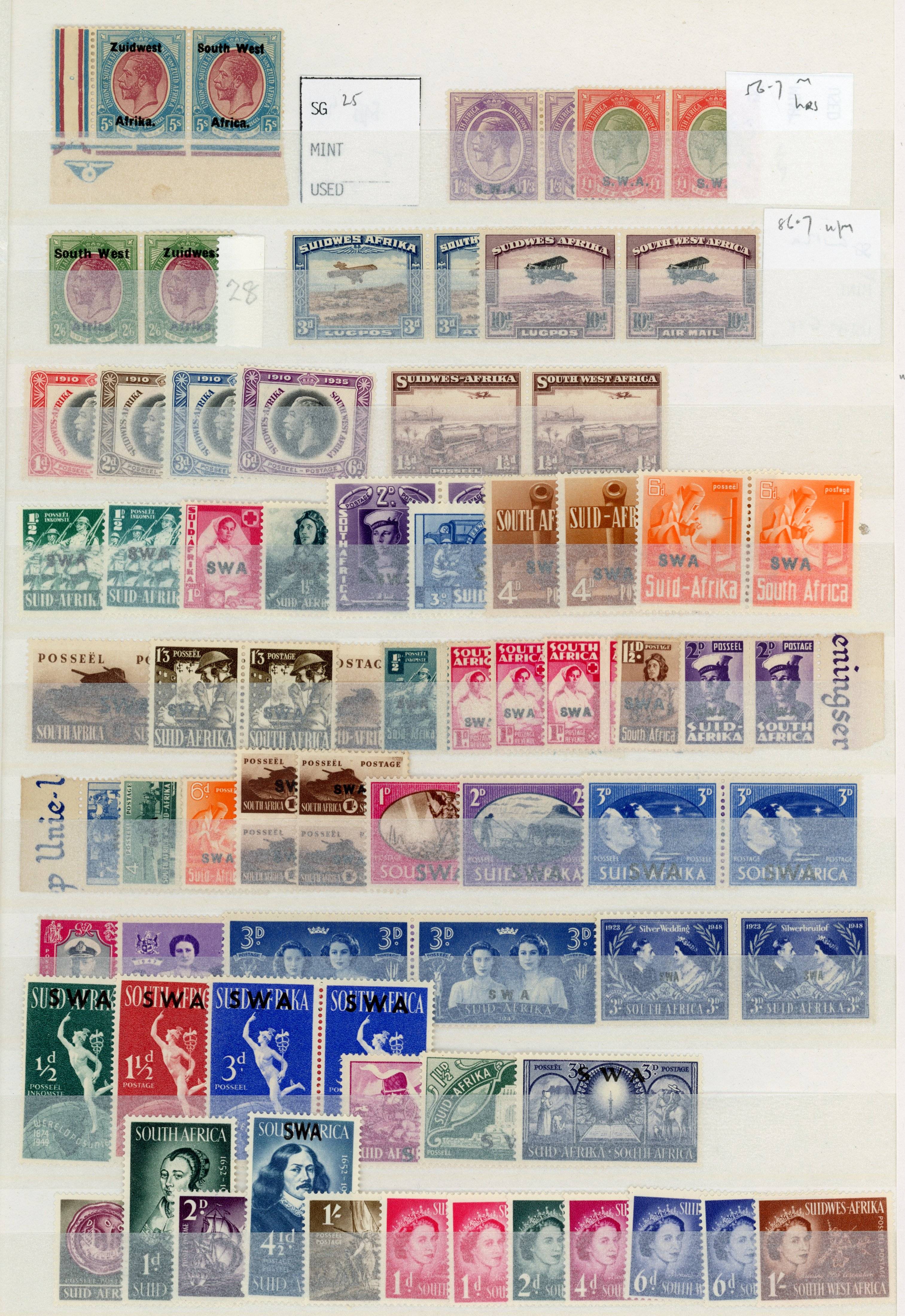 South West Africa 1923-61 collection mint