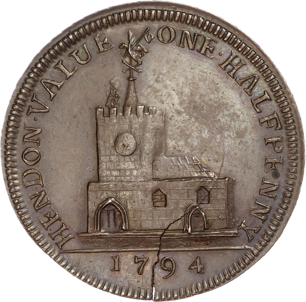 London - Hendon, Benjamin Price, Skidmore’s mule Halfpenny 1794