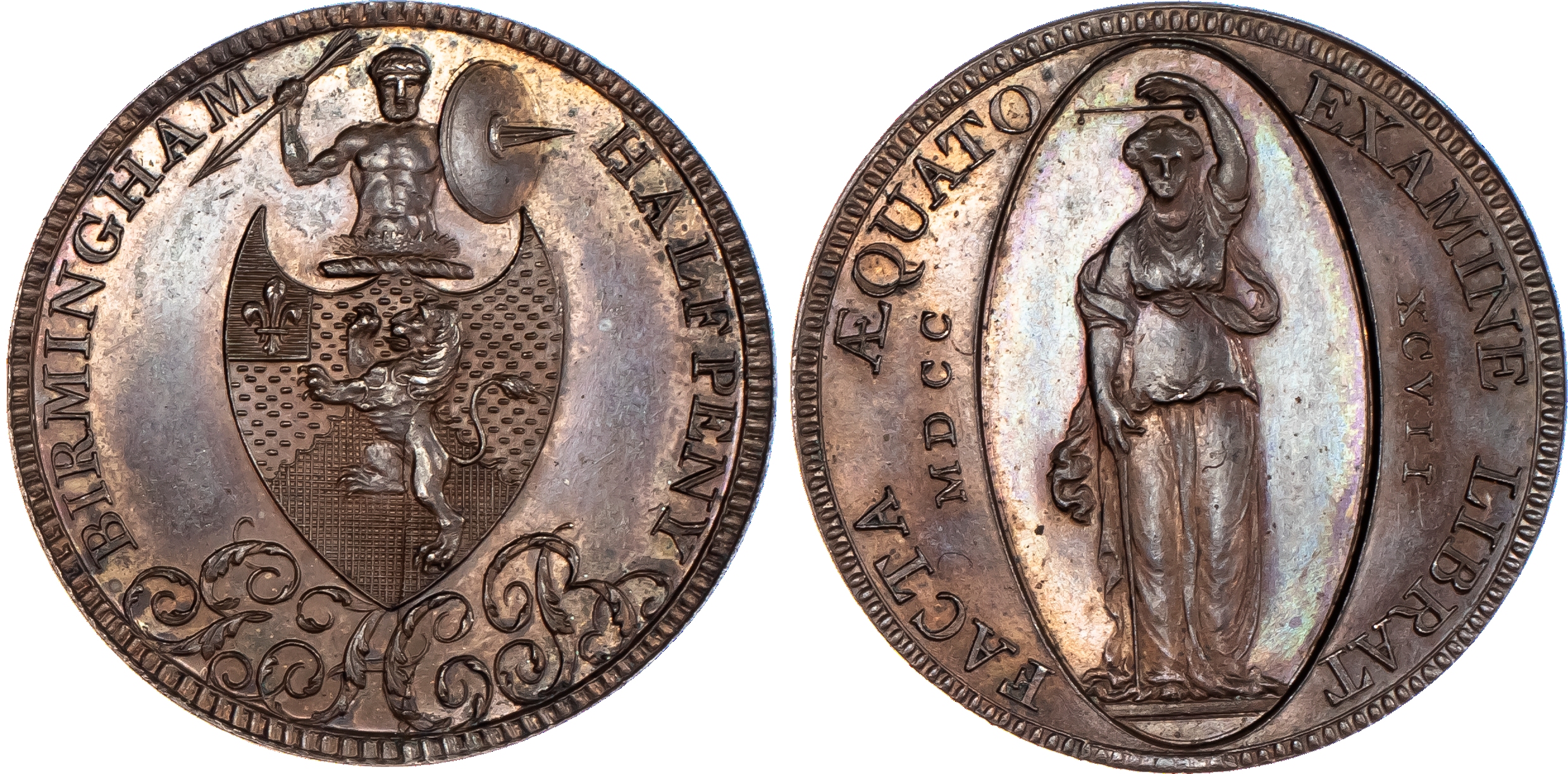 Birmingham, George Barker Halfpenny 1797,...