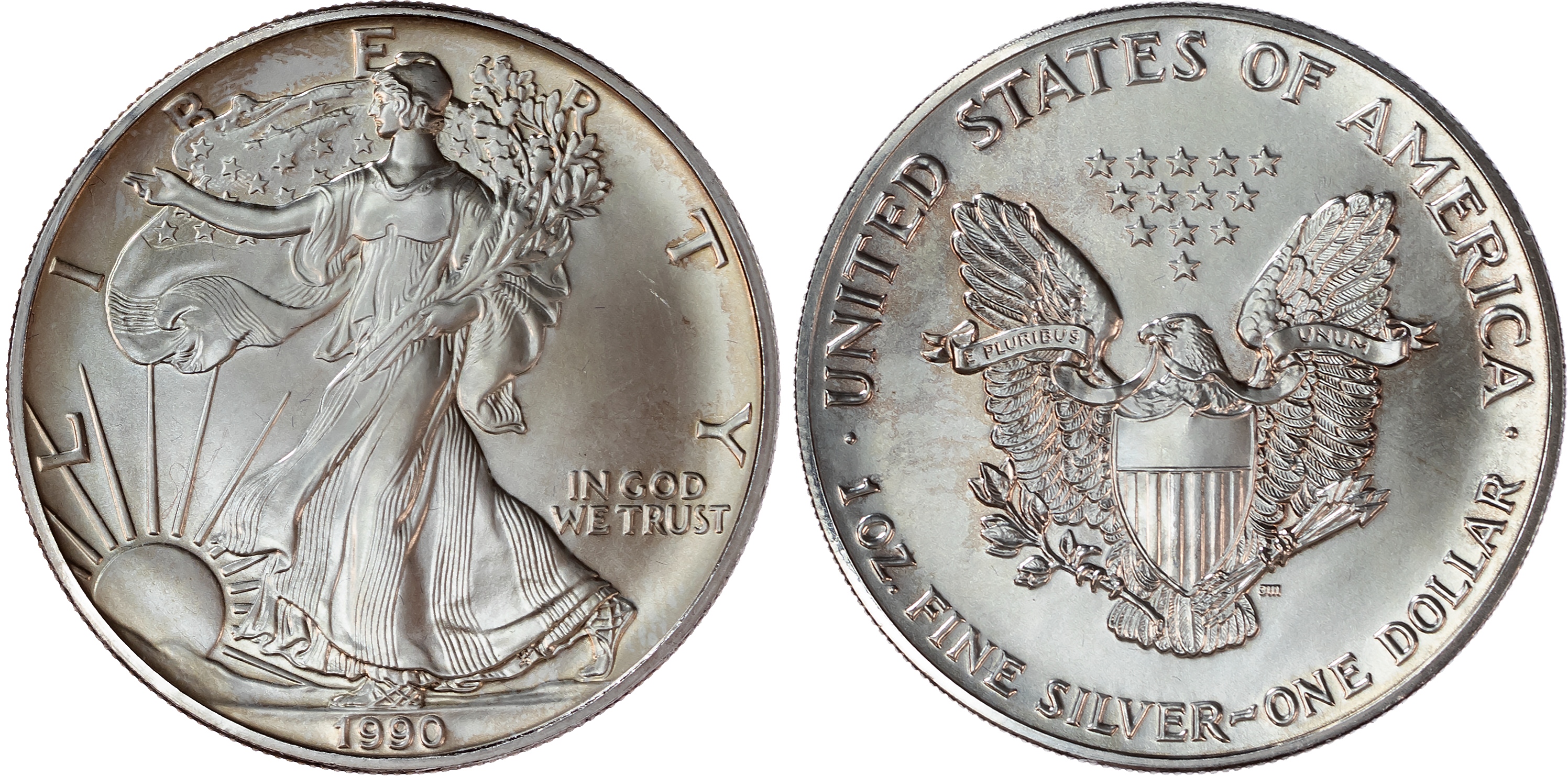 USA, silver Eagle Dollar, 1990, Philadelphia