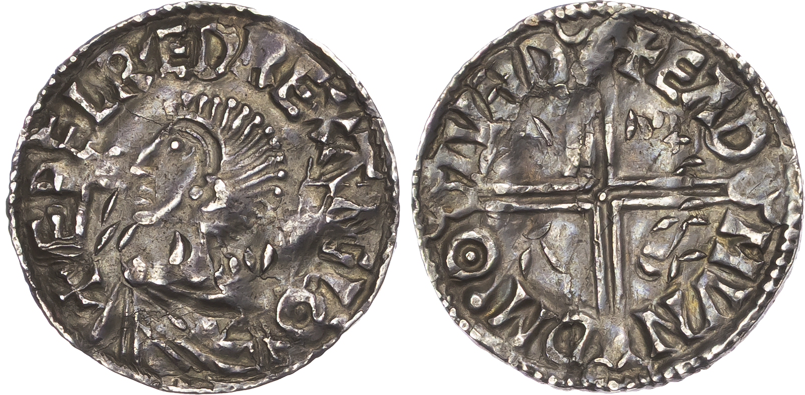 Aethelred II (978-1016), AR Penny, Long Cross type (c. 997-1003), London mint, Eadmund as moneyer.