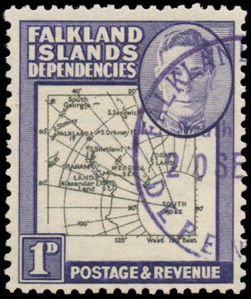 1946 'Thick Map' 1d black and violet, vignette...