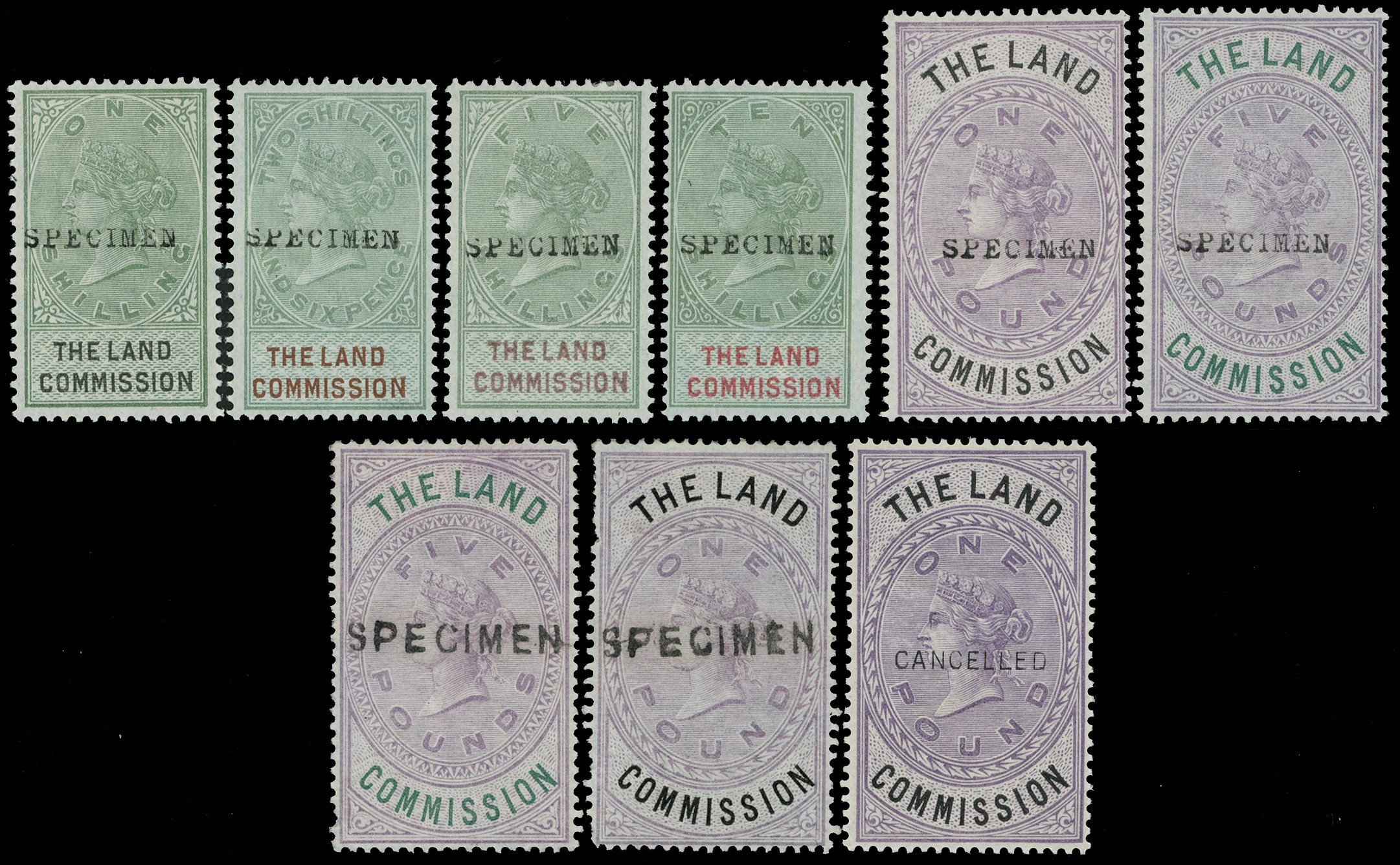 Land Commission: 1882 1s to £5 complete set...